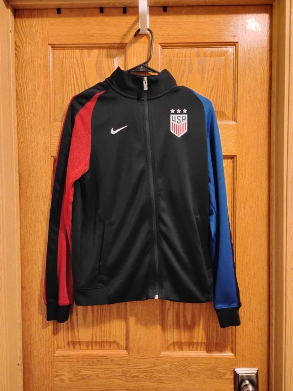 NIKE USA National Team USWNT 2016 Women's Tri Color Jacket Size L Blue Black Red